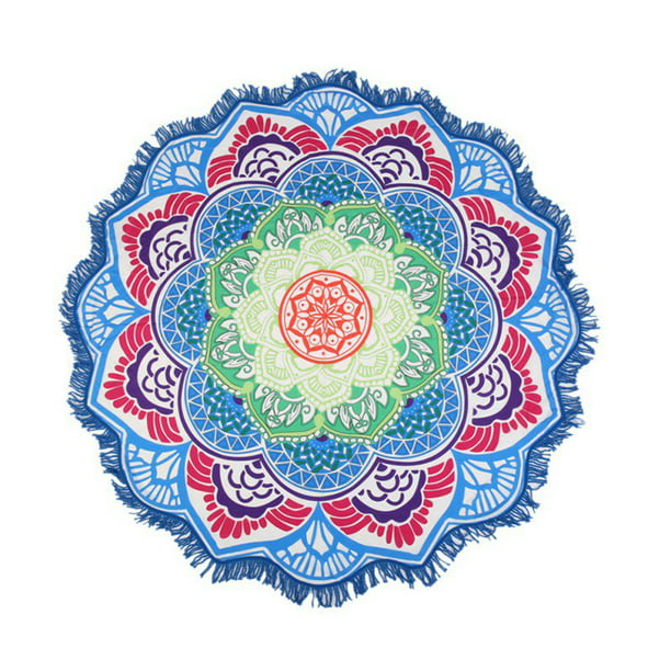 Hippie Indian Mandala Round Roundie Tassel Throw Tapestry Beach Yoga Mat Decor
